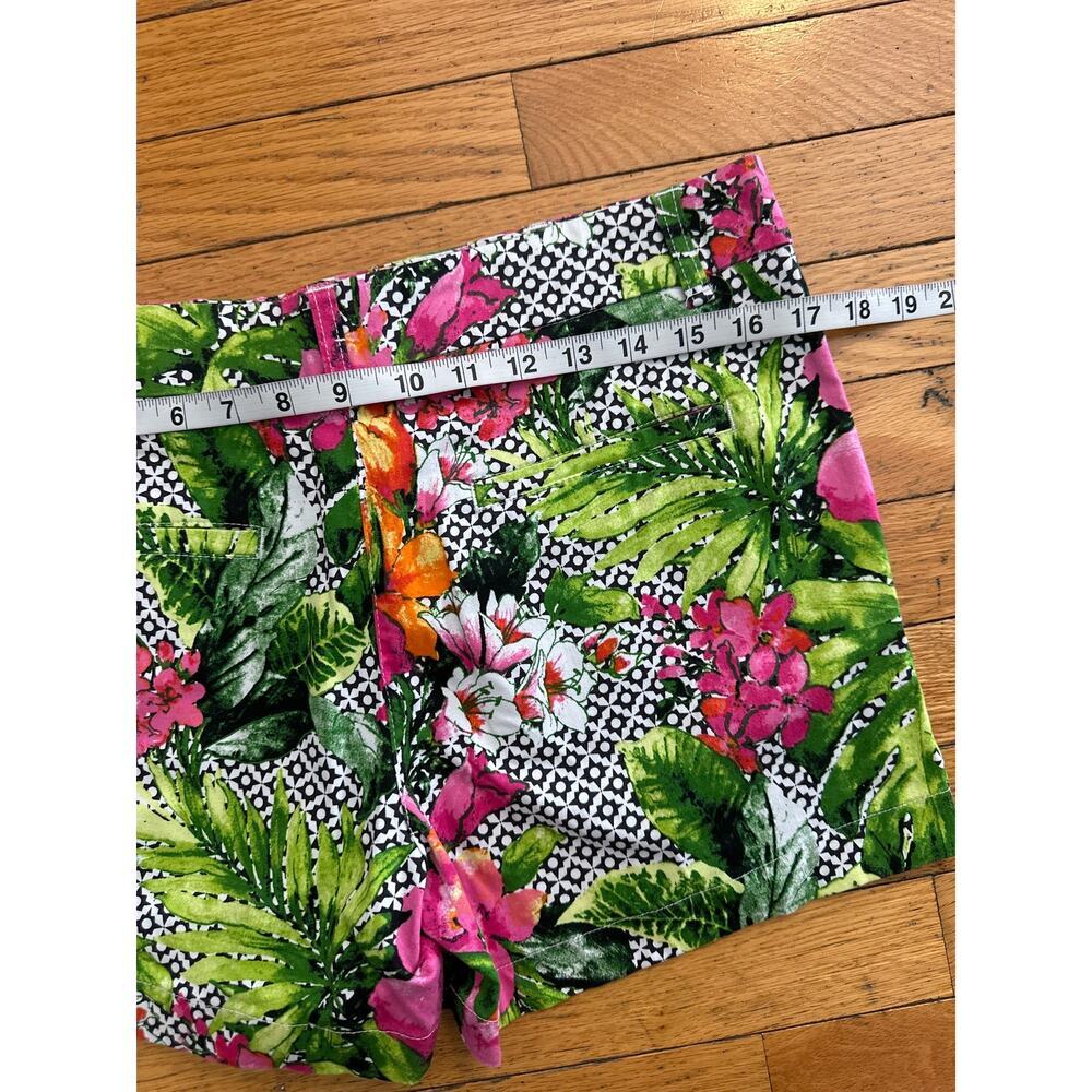 Cynthia Rowley Tropical Floral Shorts Womens Size 8 High Waist Resort Vacation - Picture 4 of 5